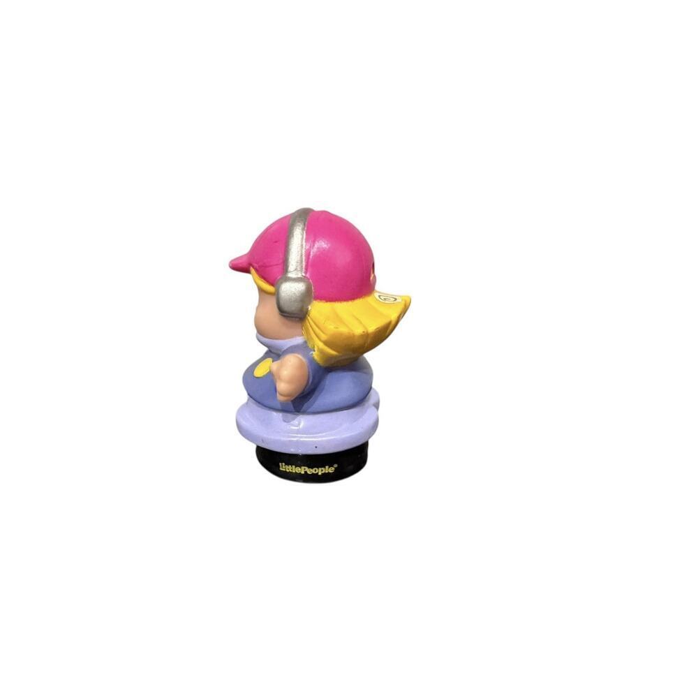 Fisher Price Little People Airplane Helicopter Pilot Paula Figure Pink Cap 2008 - Picture 2 of 7